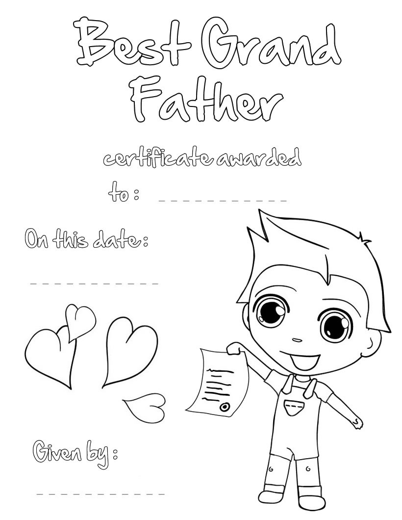 820x1060 Best Grandmother Certificate Coloring Pages
