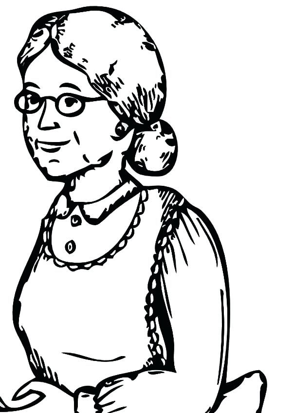 600x849 My Coloring Pages Grandmother Sketch Of My Grandmother Coloring