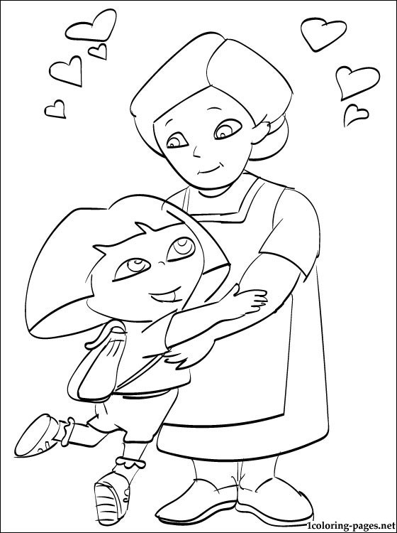 560x750 Coloring Page Dora With Her Grandmother Coloring Pages