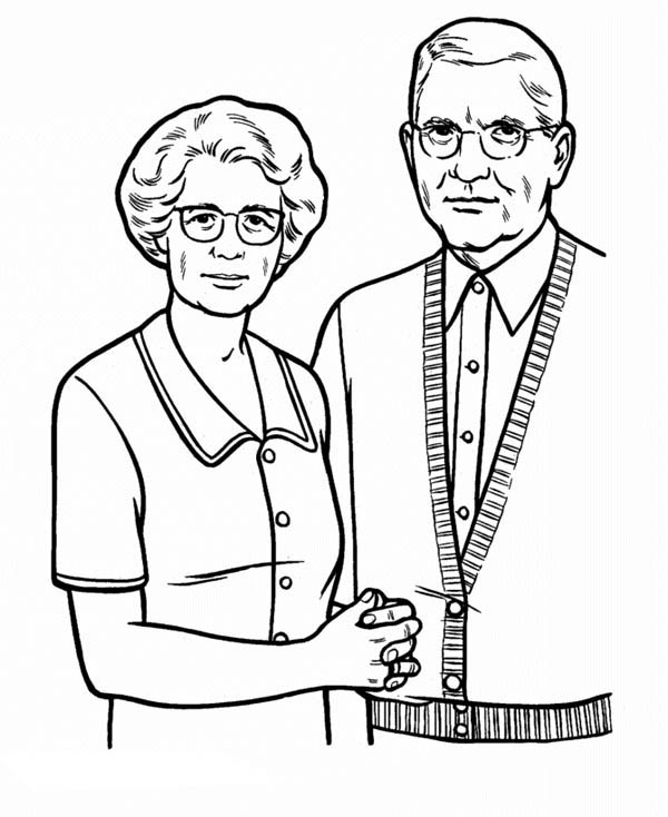 600x734 Picture Of Our Grandparent In Gran Parents Day Coloring Page