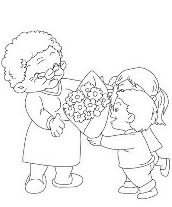 570x687 Grandparents' Day Coloring Pages For Kids