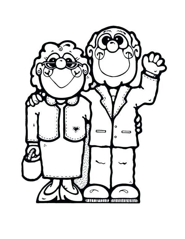 600x776 Grandparents Day Coloring Pages Cartoon Of Grandparent On Gran