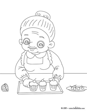 Granny Coloring Pages