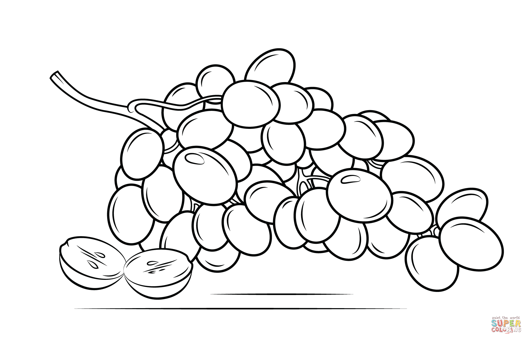 2046x1318 Grapes Coloring Page