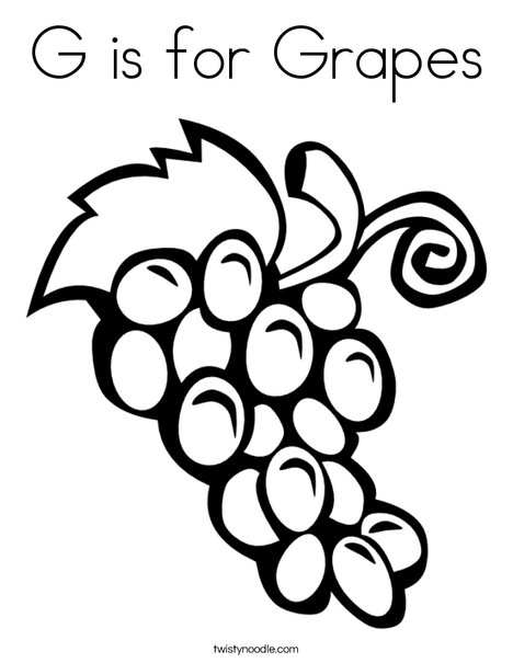 468x605 G Is For Grapes Coloring Page