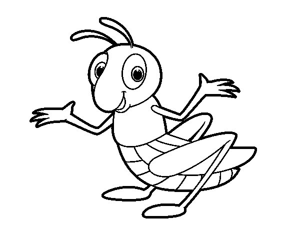 600x470 Grasshopper Coloring Page