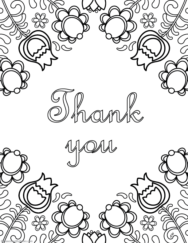 612x792 Thank You Coloring Pages Express Gratitude In A Creative Original Way