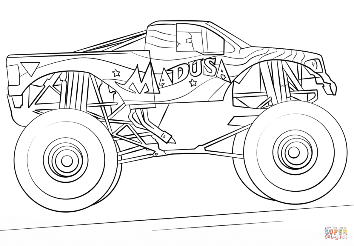 1186x824 Grave Digger Monster Truck Coloring Page For 2