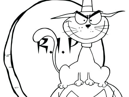 440x330 Tombstone Coloring Page Tombstone Coloring Page Cat On Pumpkin