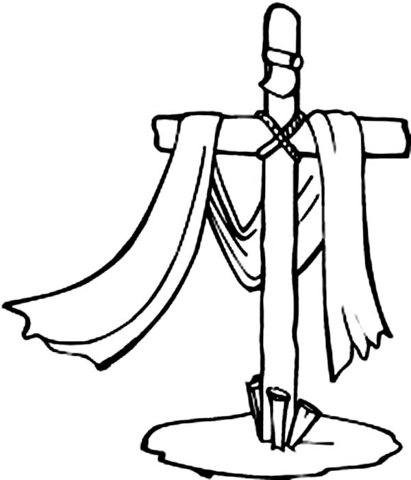 600x701 Good Friday Coloring Pages Cross On Graveyard Batch Coloring