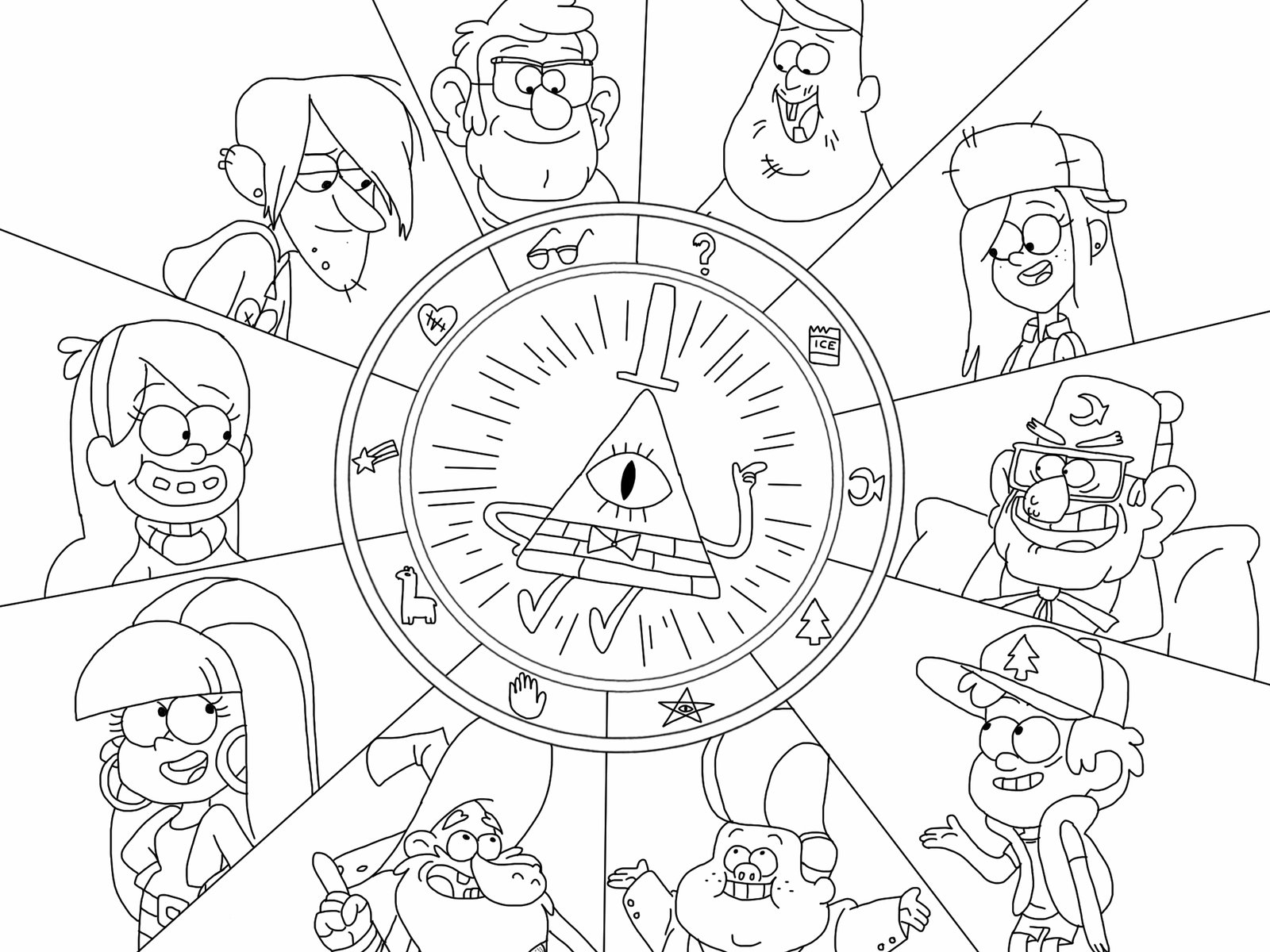 1600x1200 Superior Coloring Pages Of Gravity Falls New F