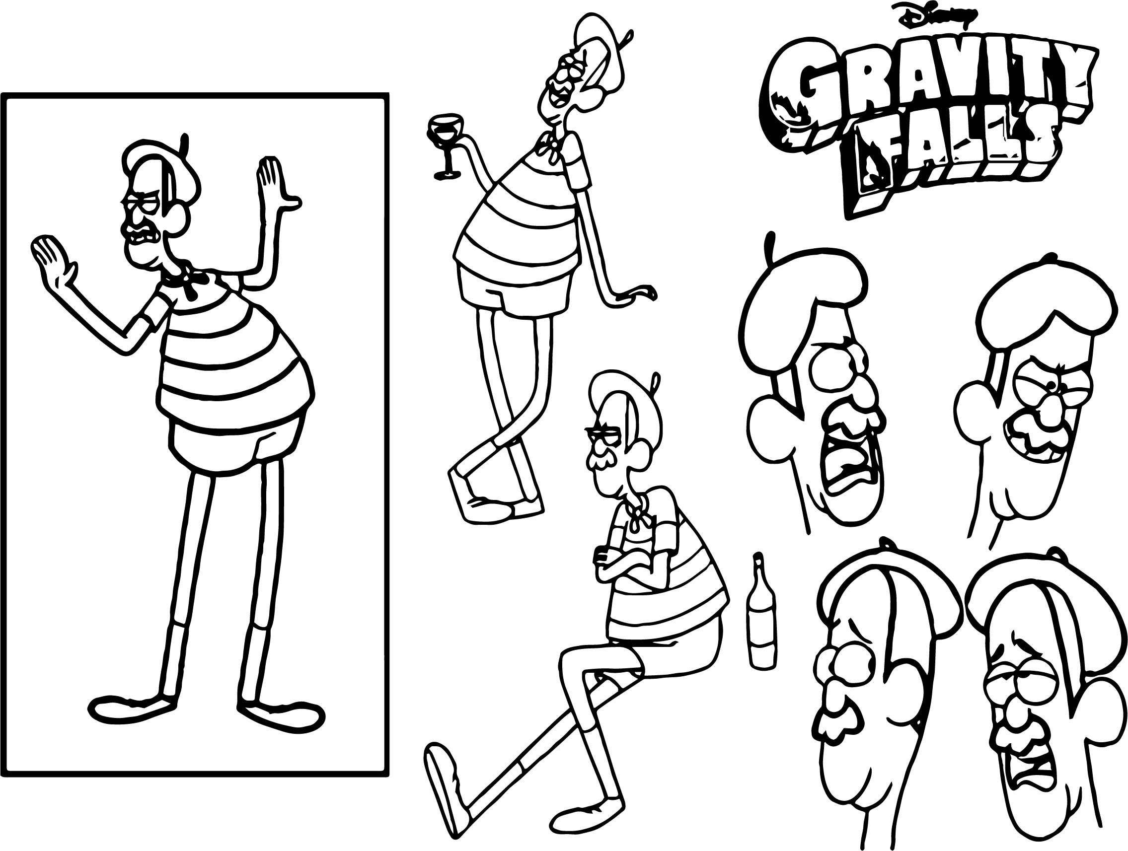 2271x1714 Character Design Assignment One Gravity Falls Coloring Page