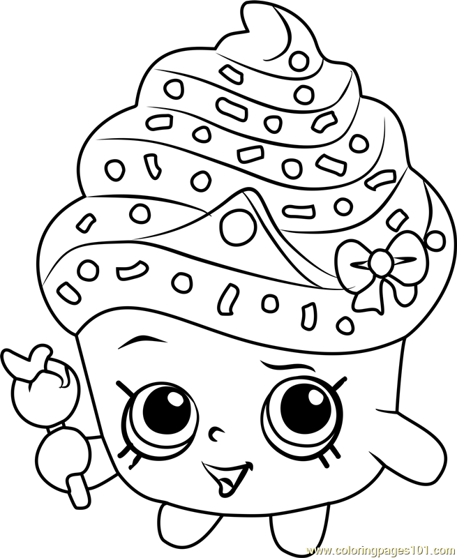 655x800 Cupcake Queen Shopkins Coloring Page