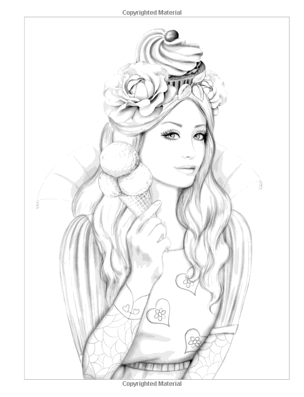 600x783 Sweet Dreams. Coloring Book. Grayscale Coloring Book