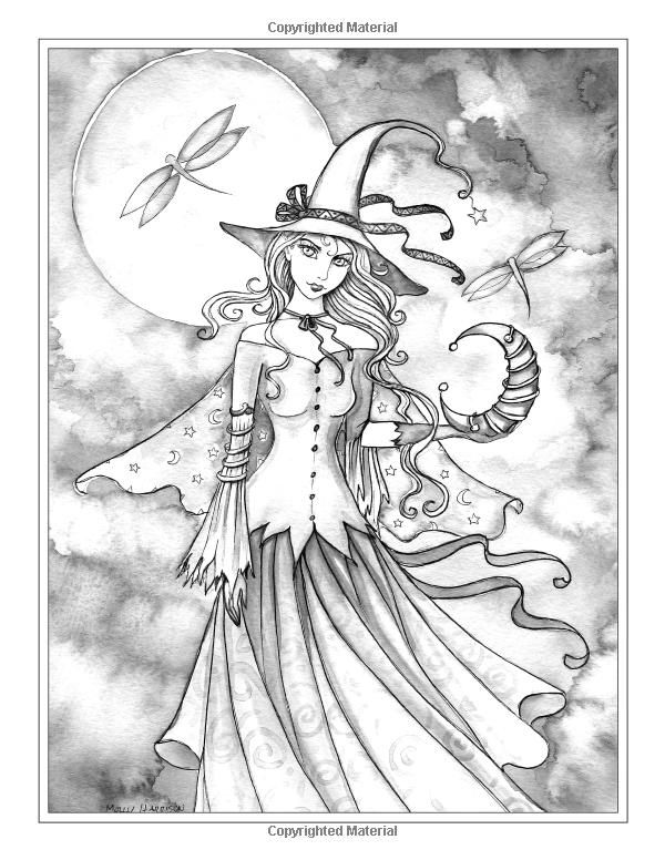 600x776 Autumn Magic Grayscale Coloring Book Autumn Fairies, Witches,