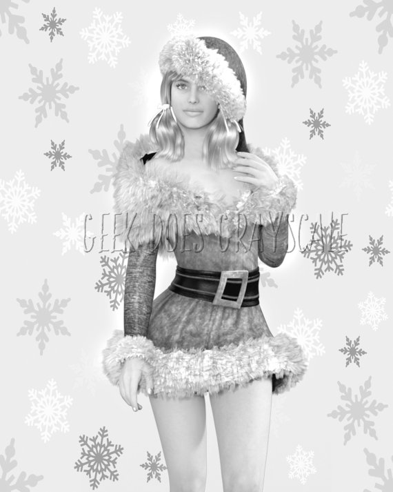 570x713 Grayscale Santa Coloring Page Grayscale Santa Baby Adult