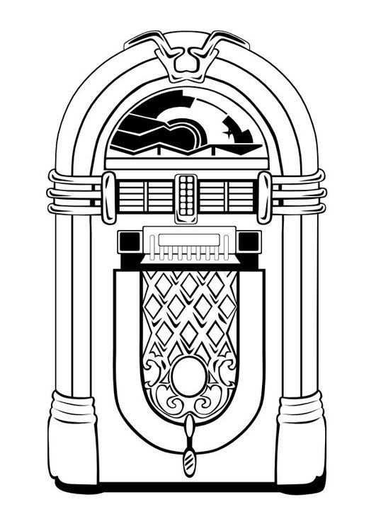 531x750 Coloring Page 50's Juke Box