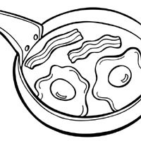 200x200 Bacon And Eggs Coloring Pages Surfnetkids