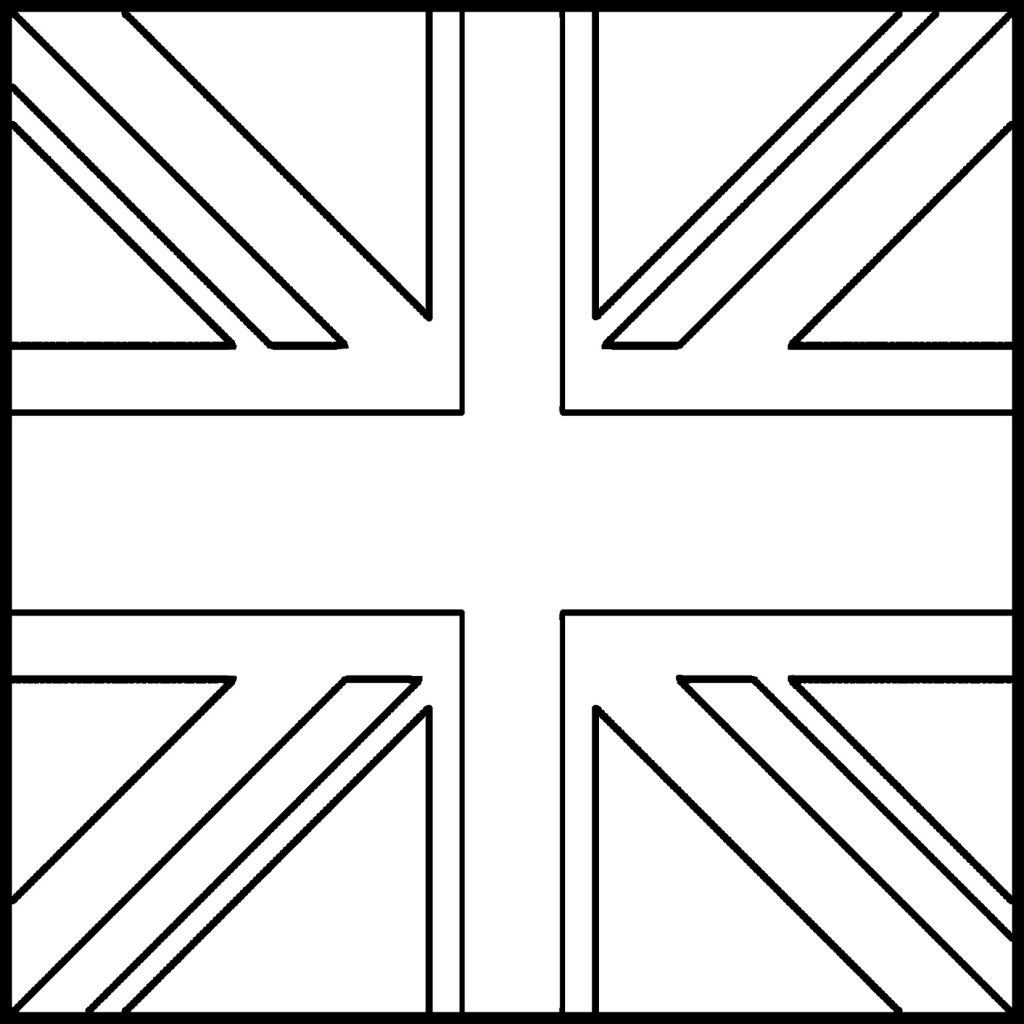 1024x1024 Unconditional Great Britain Flag Coloring Page