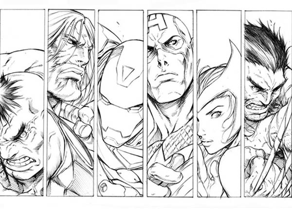 600x429 The Great Avengers Picture Coloring Page