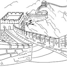 236x236 The Great Wall Of China Coloring Page For Kids Asia