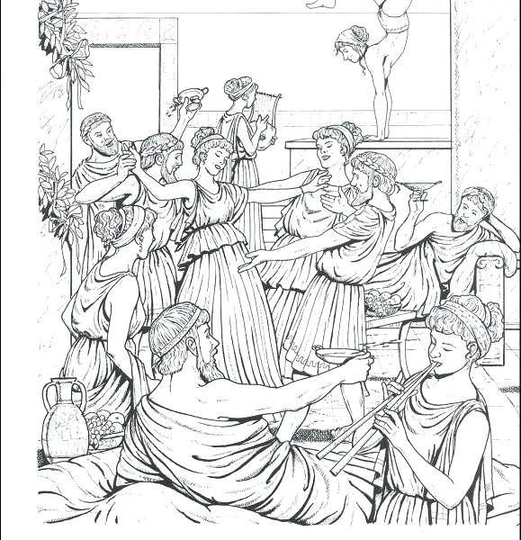 579x600 Greek Architecture Coloring Pages