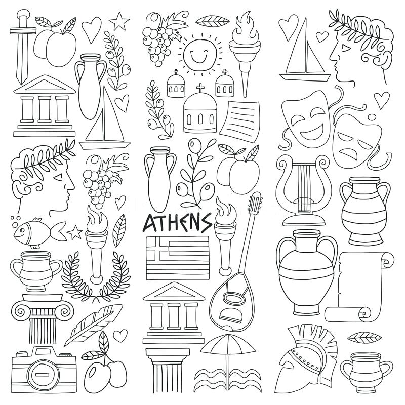 800x800 Ancient Greek Coloring Pages Download Ancient Vector Elements