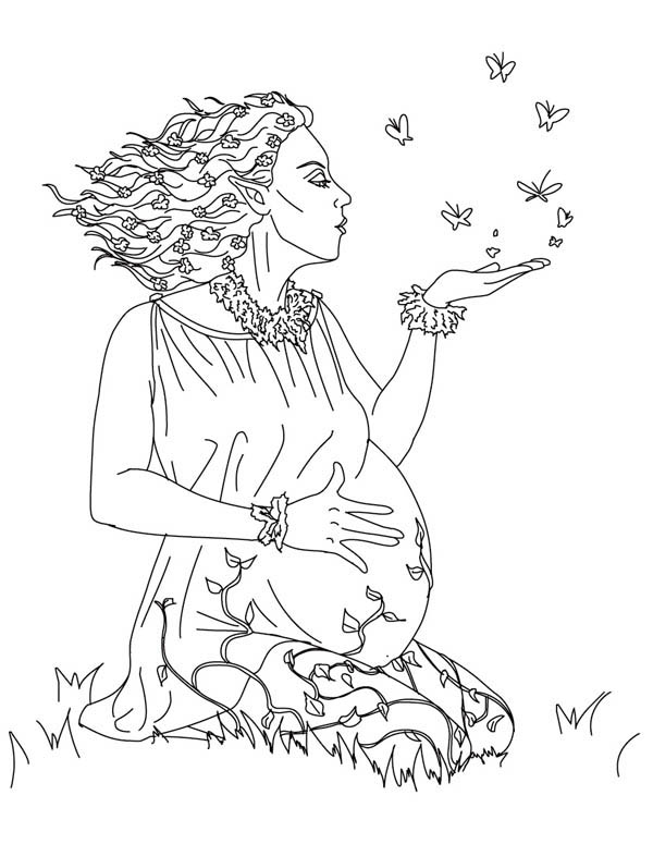 600x775 Gaia From Greek Gods And Goddesses Coloring Page