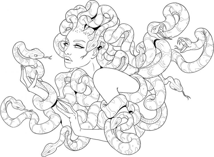 750x552 Coloring Greek Mythology Coloring Pages With Medusa Plus