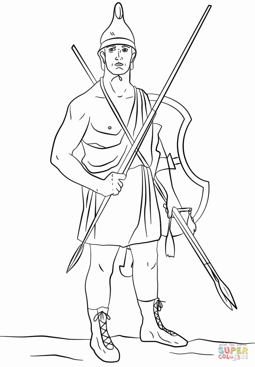 Greek Warrior Coloring Pages