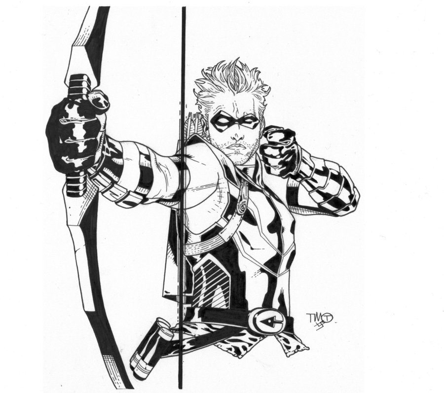 900x797 Green Arrow Inks By Josephlsilver