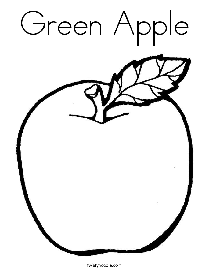 685x886 Green Apple Coloring Page