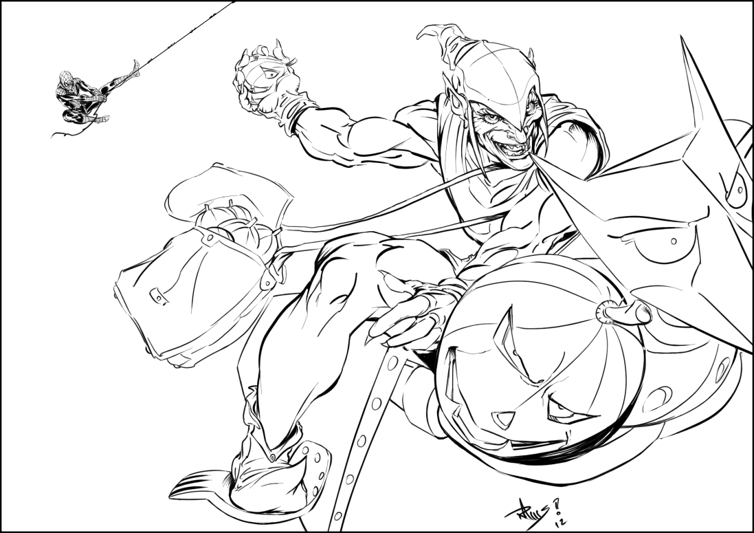 1097x775 Green Goblin Coloring Pages