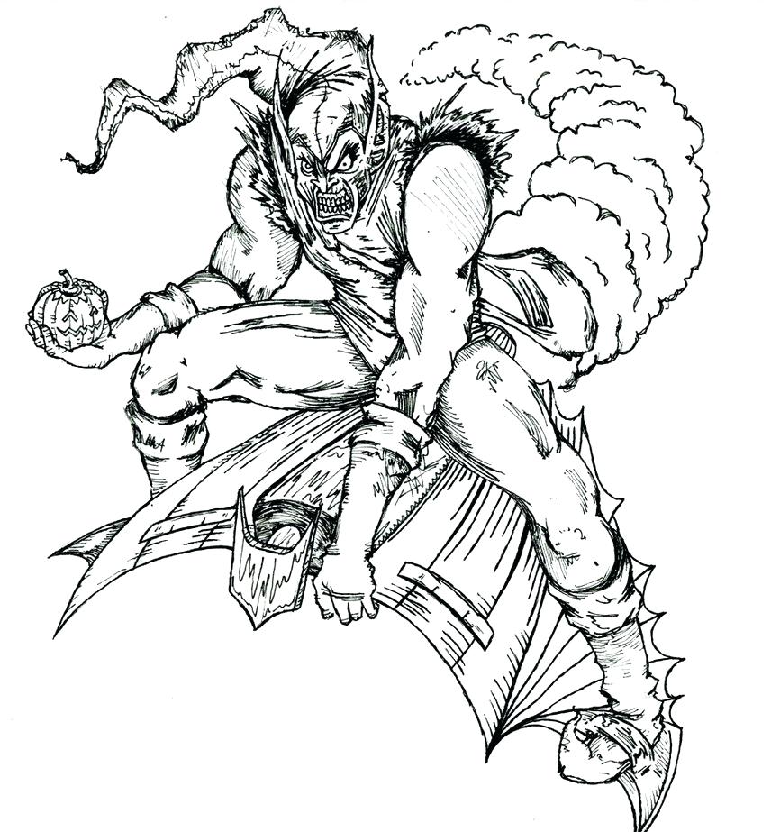 866x923 Coloring Page ~ Green Goblin Coloring Pages Spiderman Vs Green