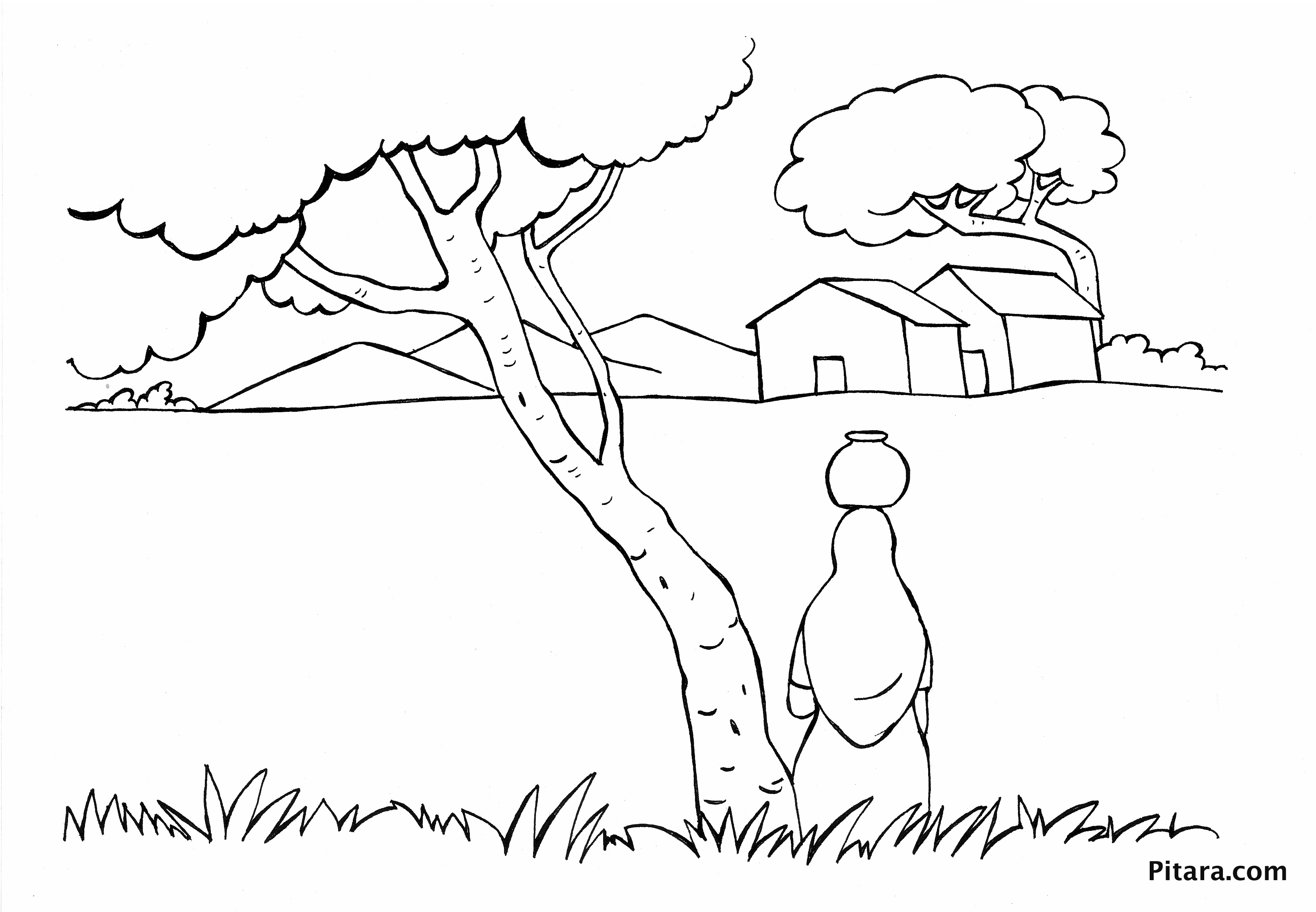 3308x2292 Indian Village People Coloring Pages Pitara Kids Network