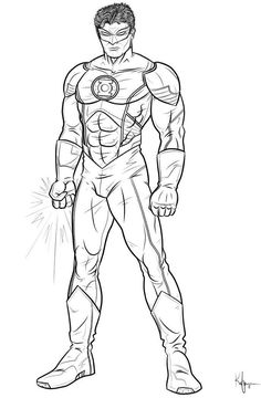 236x360 Green Lantern Drawing Superhero Coloring And Activity Pages