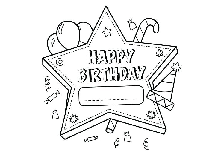 728x519 Happy Birthday Card Coloring Pages Happy Birthday Card Coloring