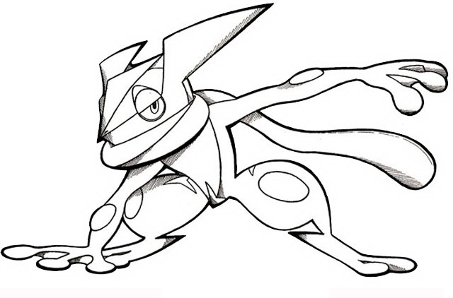 640x422 Coldly Greninja Coloring Page