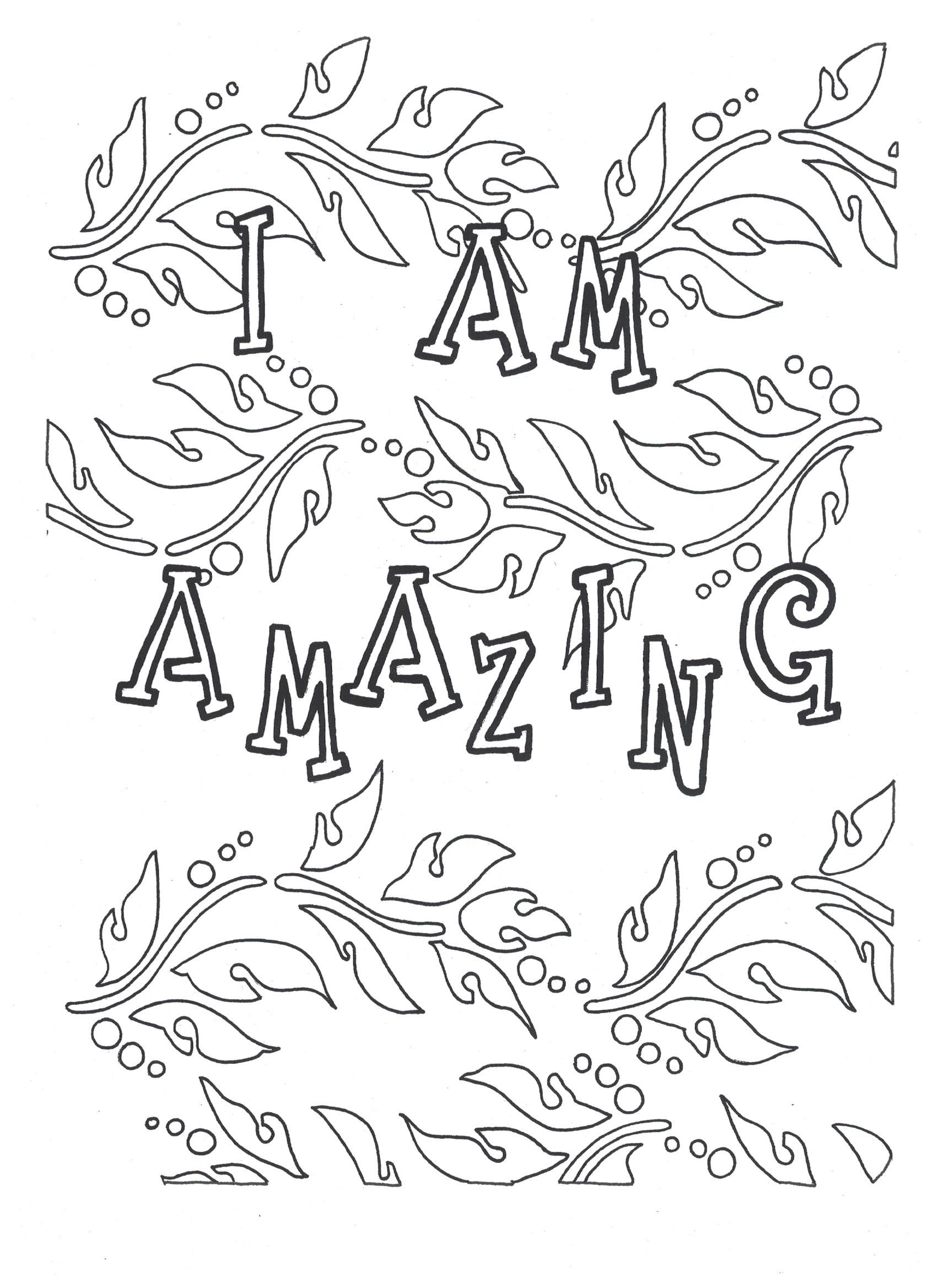 1700x2338 I Am Amazing Coloring Page Etsy