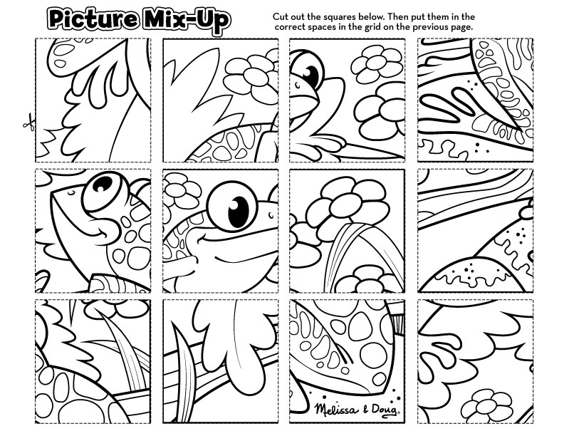 792x612 Coloring Puzzles Printable Free Printable Picture Mix Up Frog
