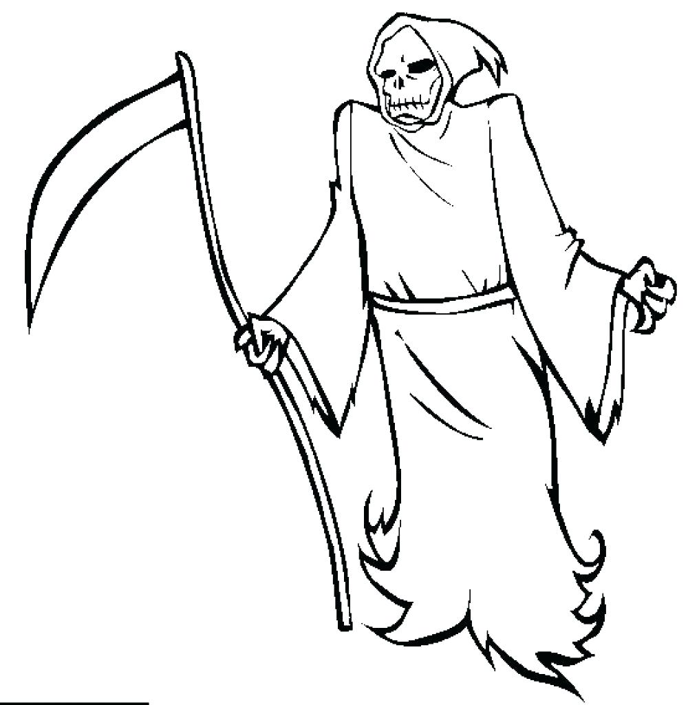1000x1024 Coloring Page ~ Grim Reaper Coloring Pages Printable Pictures