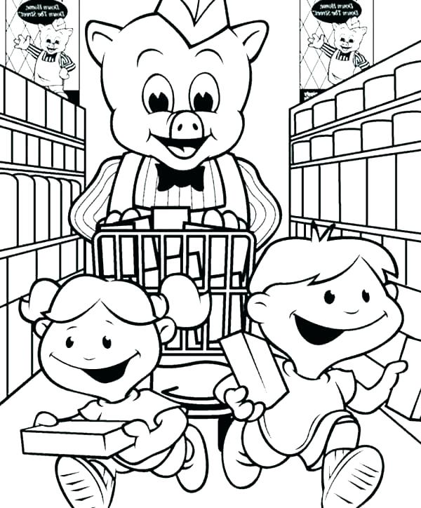 600x724 Shopping Coloring Pages Grandma Coloring Pages Shopping