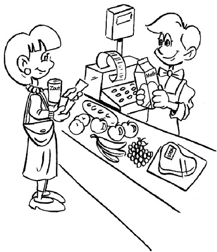 441x512 Supermarket Coloring Pages