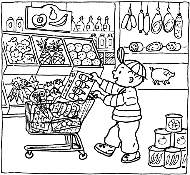 646x595 Grocery Store Coloring Pages