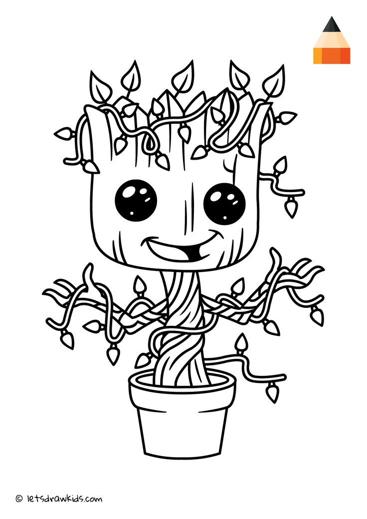 Groot Coloring Pages