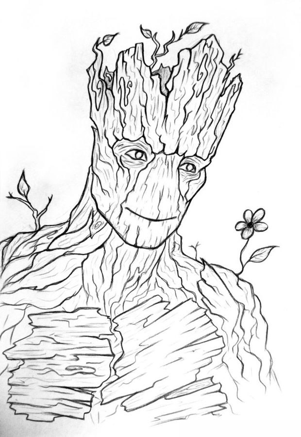 620x900 Coloring Pages Groot, Printable For Kids Amp Adults, Free