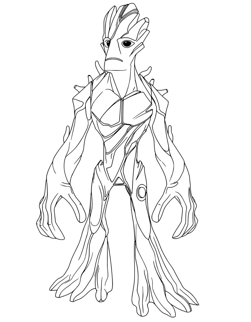 800x1024 Groot Coloring Pages Of The Galaxy Guardians Marvel