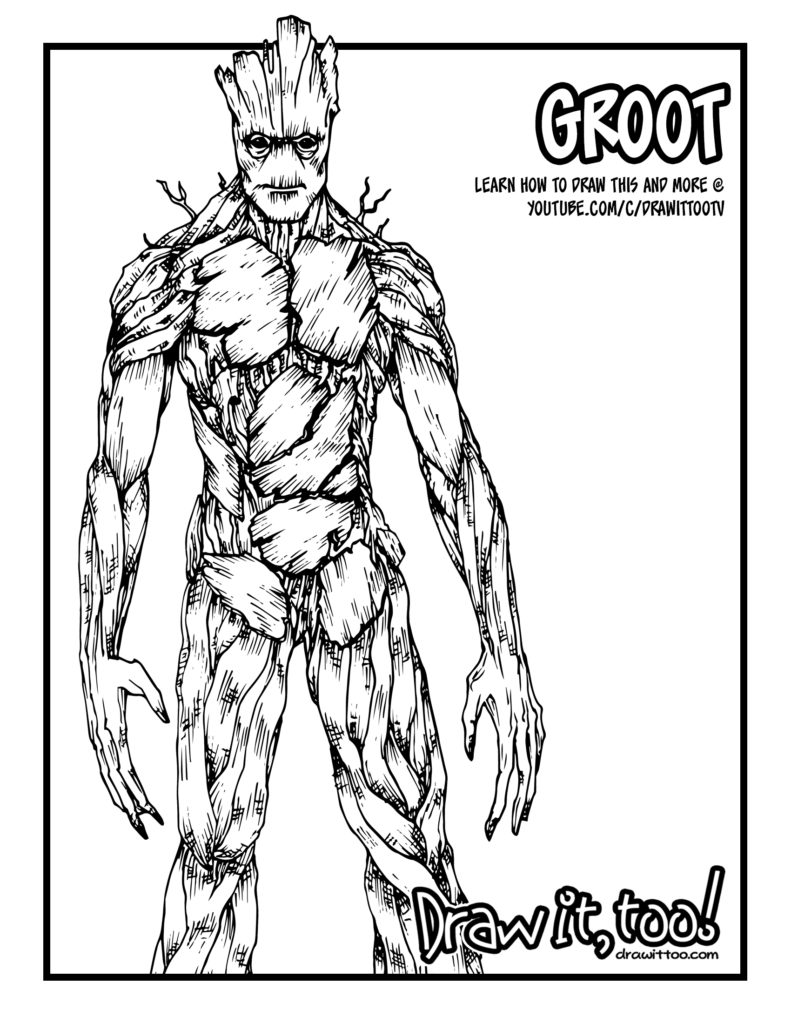 791x1024 Launching Groot Coloring Pages Guardians Of Th