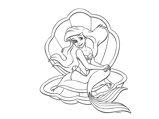 510x380 Princess Ariel Coloring Pages Drawing Board Weekly