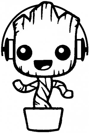 300x446 Baby Groot Coloring Page Free Drawing Board Weekly